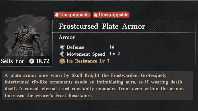 Armure de Plaques Maudite par le Givre