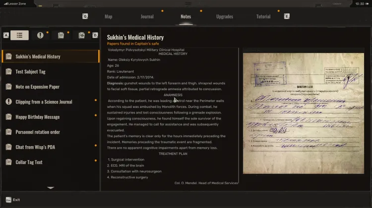 Sukhin's Medical History