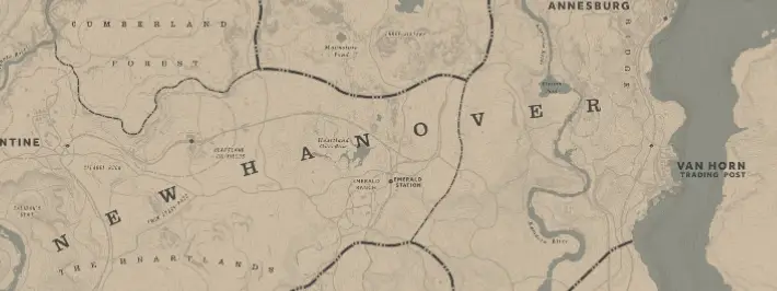 Red Dead Redemption 2 Haritası görseli