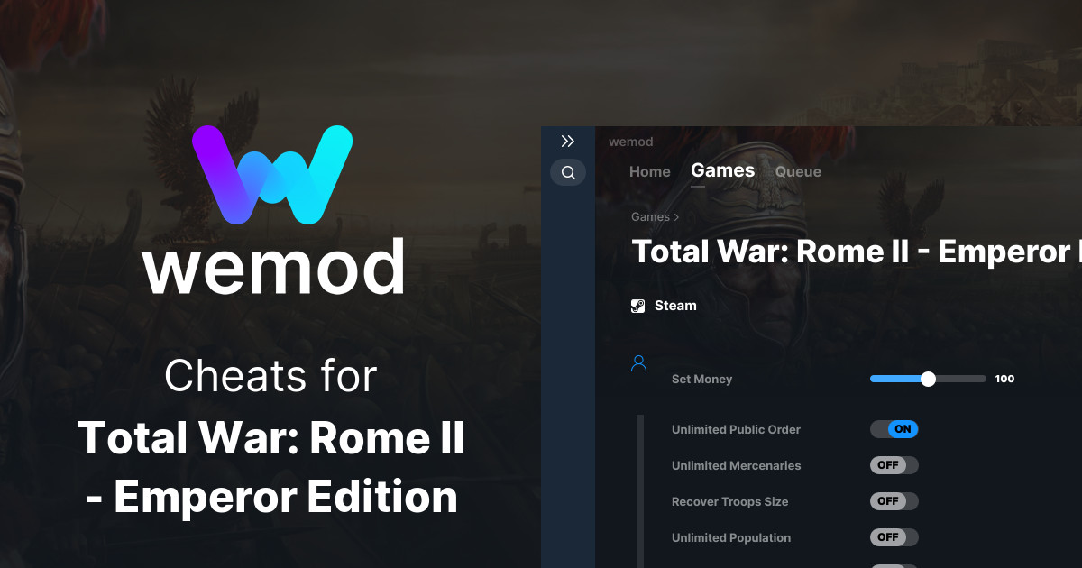 cheats for rome total war 2