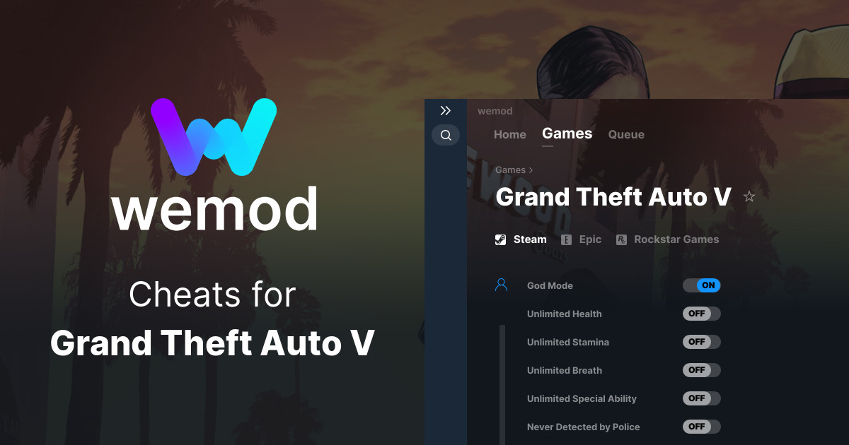 Grand Theft Auto V Cheats And Trainers For PC WeMod