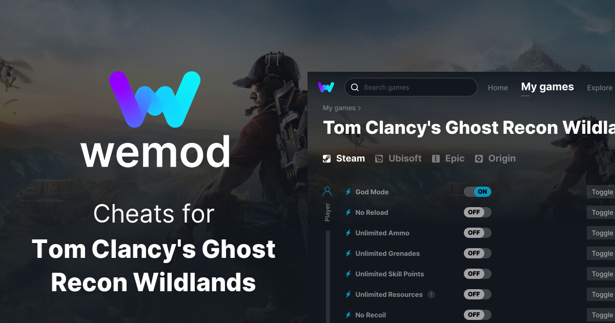 Tom Ghost Recon Wildlands and Trainers for PC - WeMod