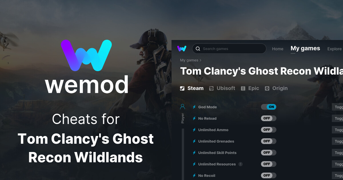 forarbejdning fejl implicitte Tom Clancy's Ghost Recon Wildlands Cheats & Trainers for PC | WeMod