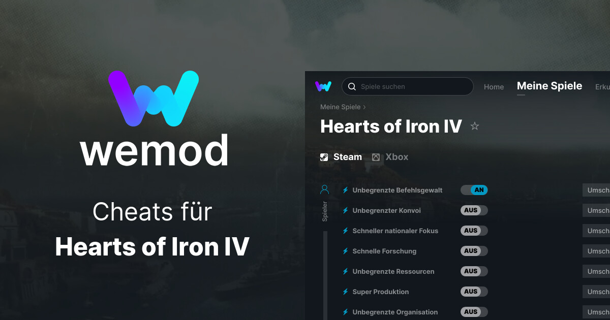 Hearts of Iron IV Cheats und Trainer für PC WeMod