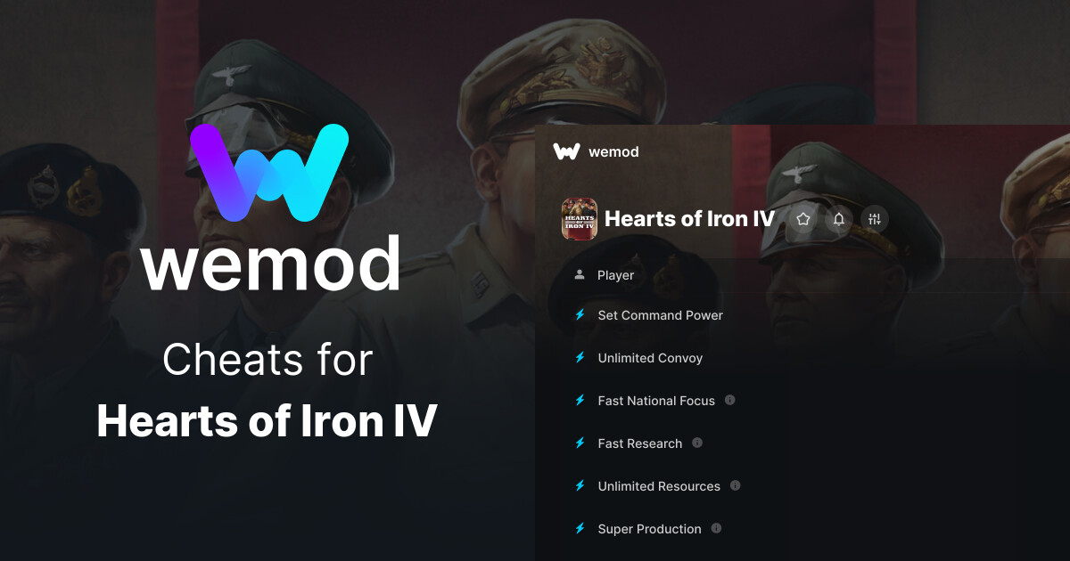 Hearts Of Iron Iv Cheats And Trainers For Pc Wemod