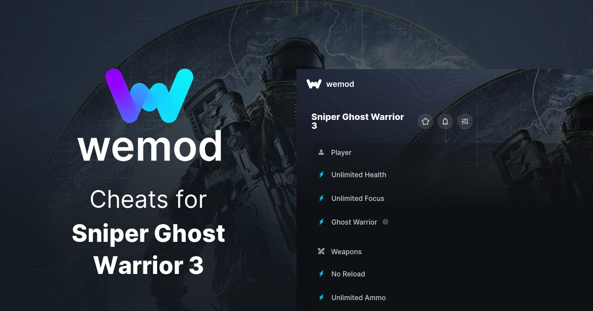 Sniper Ghost Warrior 3 Cheats & Trainers for PC | WeMod