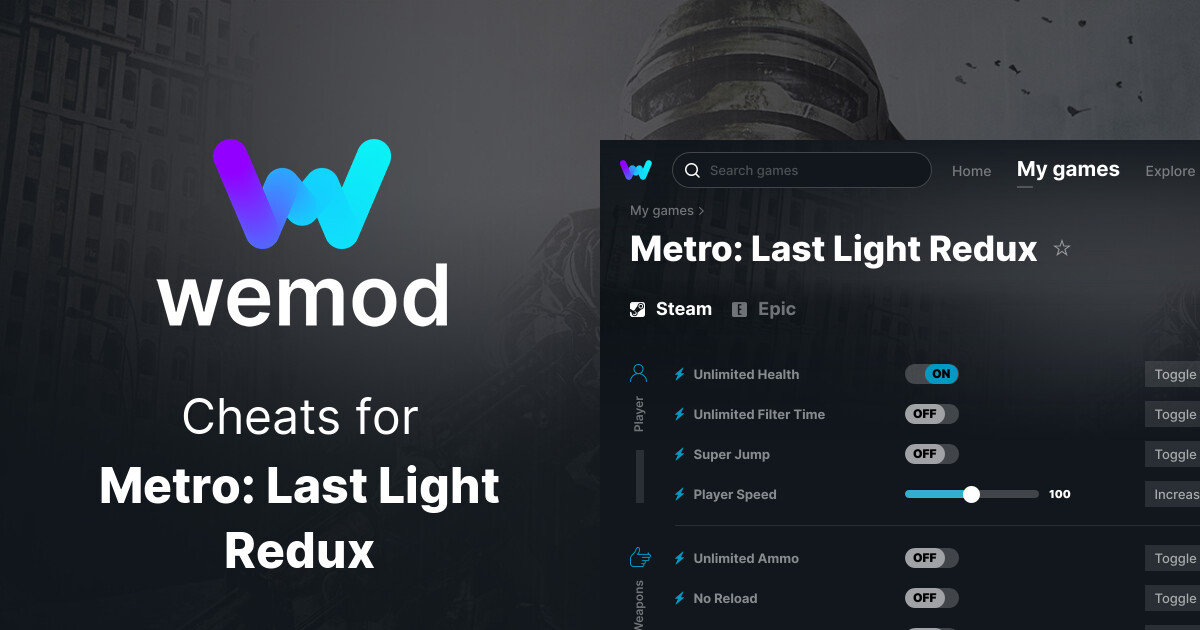 stemning mynte skør Metro: Last Light Redux Cheats and Trainers for PC - WeMod