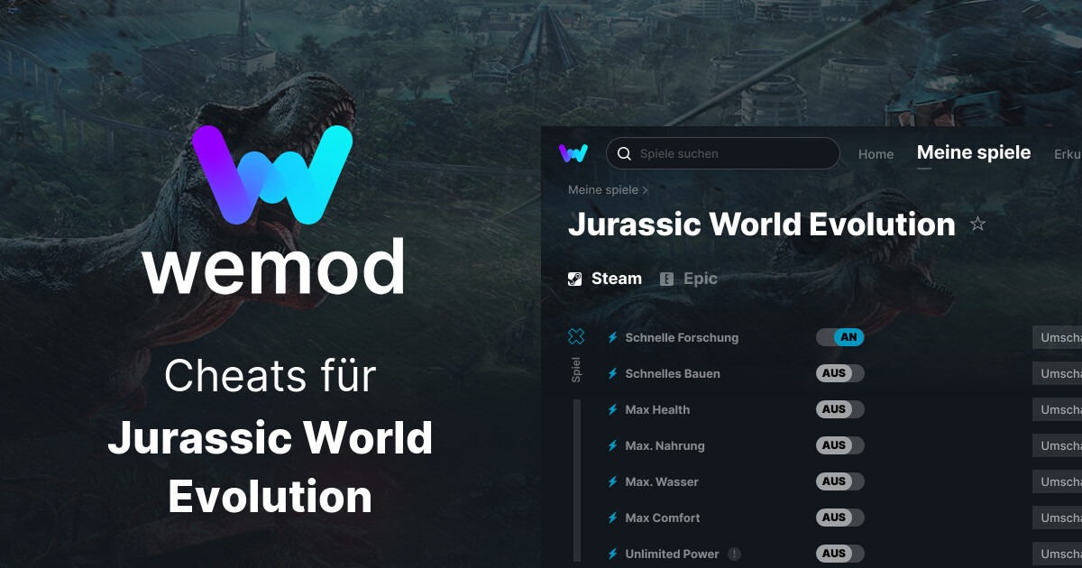 Jurassic World Evolution Cheats & Trainer für PC WeMod