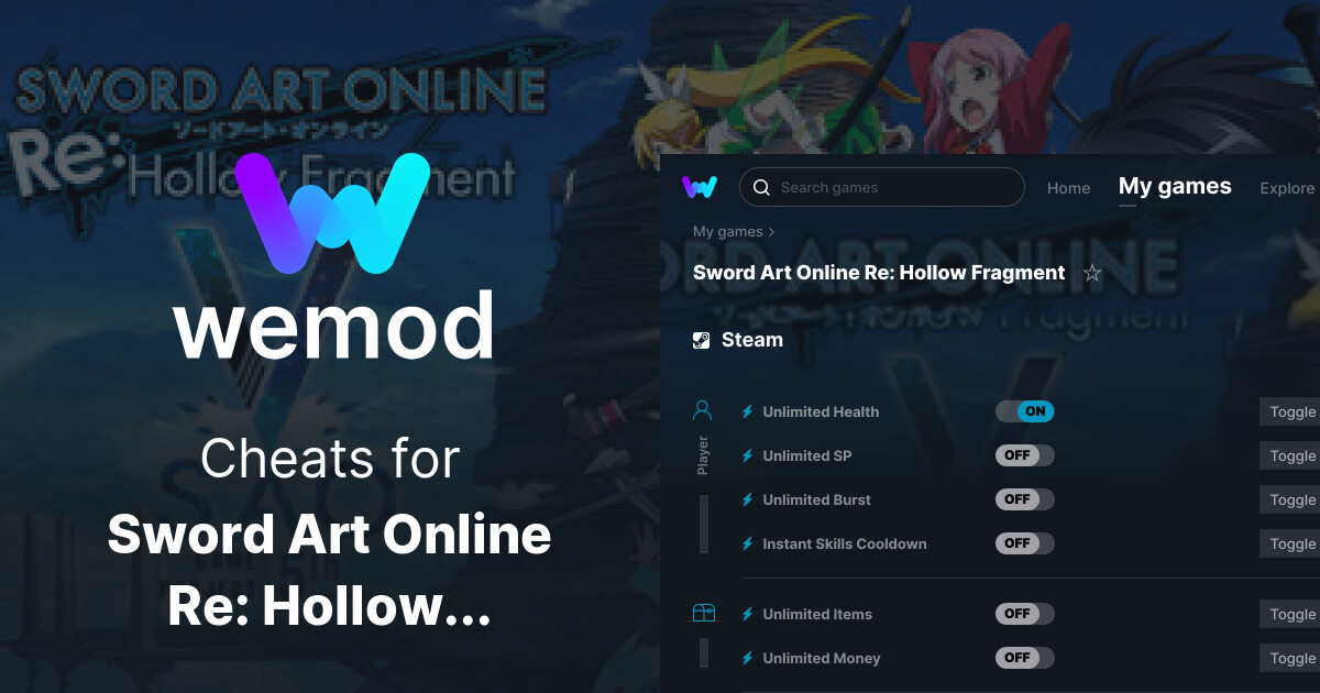 Sword Art Online Re Hollow Fragment Cheats & Trainers for PC WeMod
