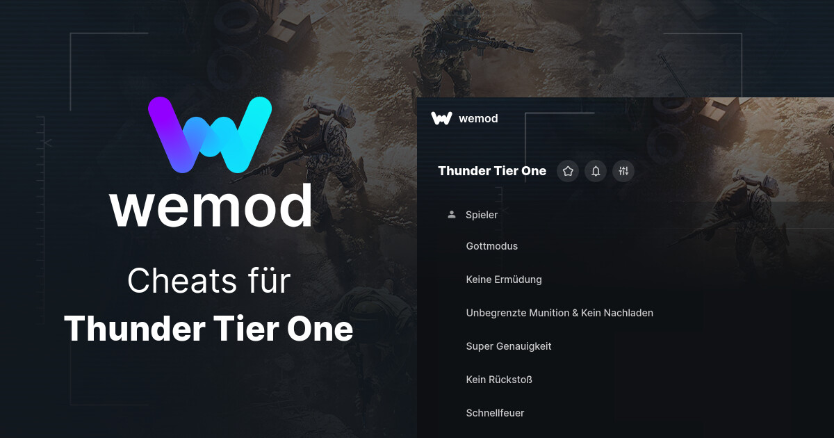 Thunder Tier One Errungenschaften für Steam - WeMod