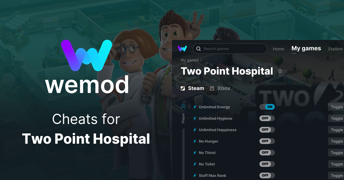 Two Point Hospital Cheats & Trainers for PC WeMod