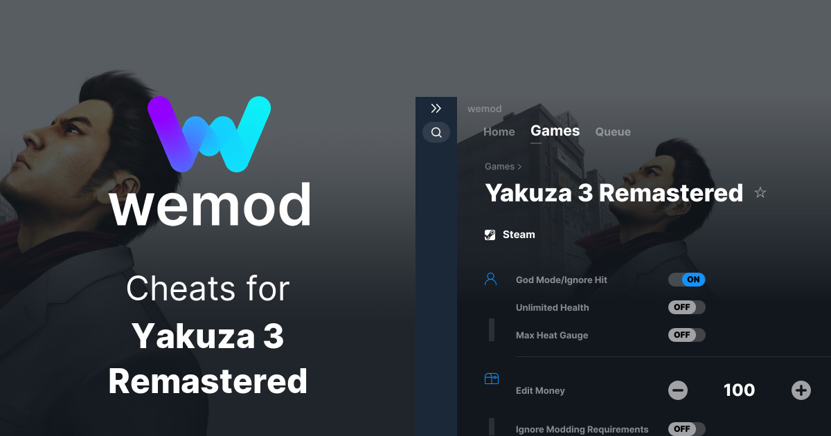 Yakuza 3 Remastered Cheats and Trainers for PC - WeMod