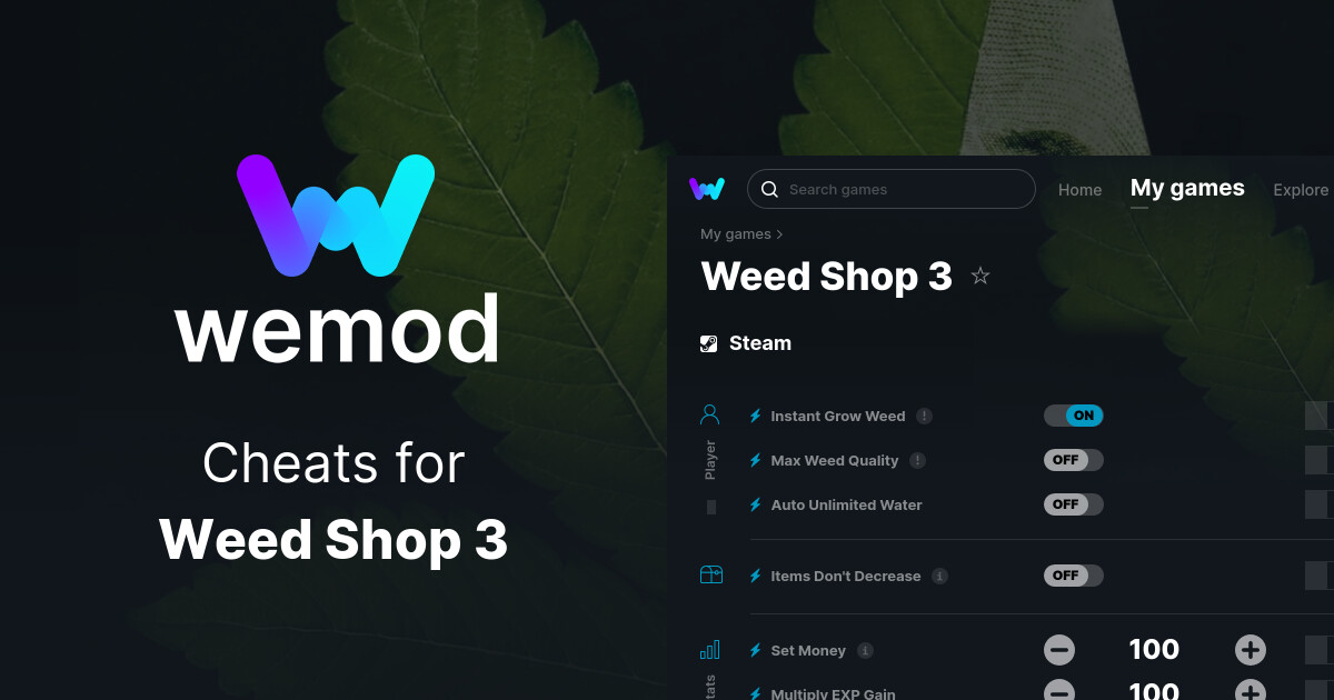 weed shop 3 cheats