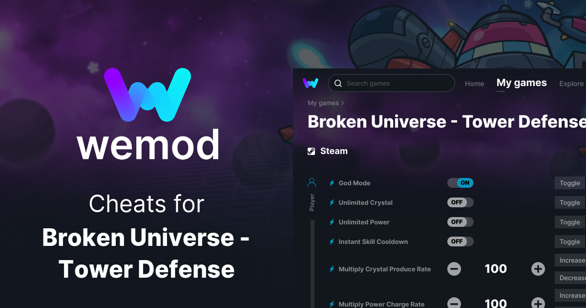 Broken Universe Tower Defense Cheats & Trainers for PC WeMod