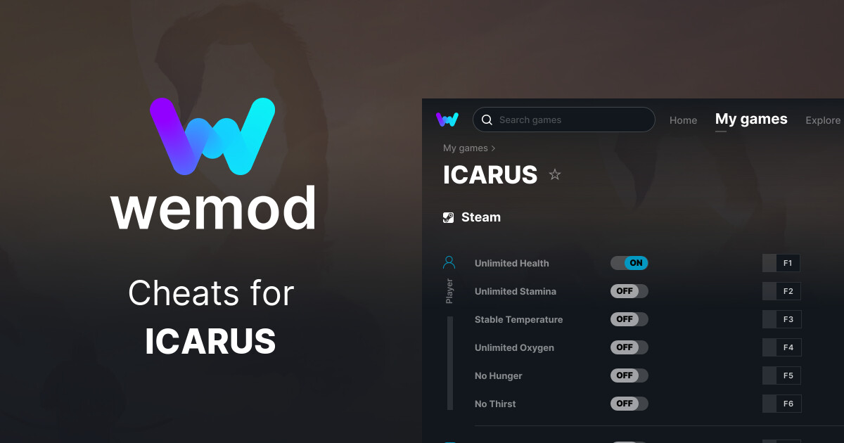 ICARUS Cheats and Trainers for PC WeMod