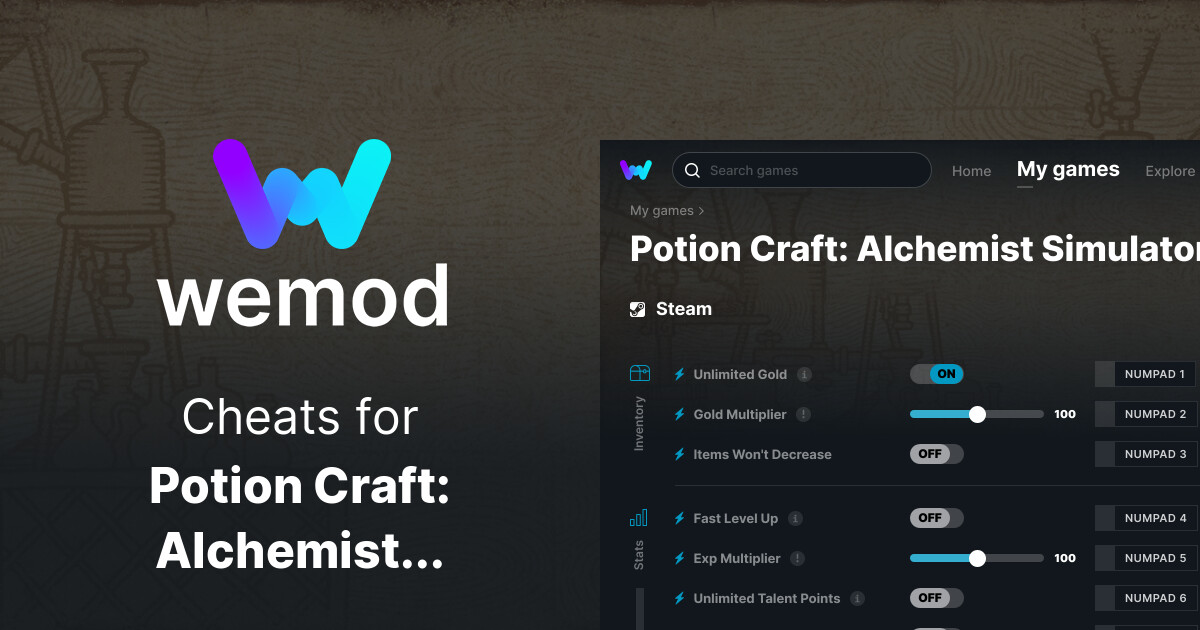 Potion Craft Alchemist Simulator Cheats & Trainers for PC WeMod