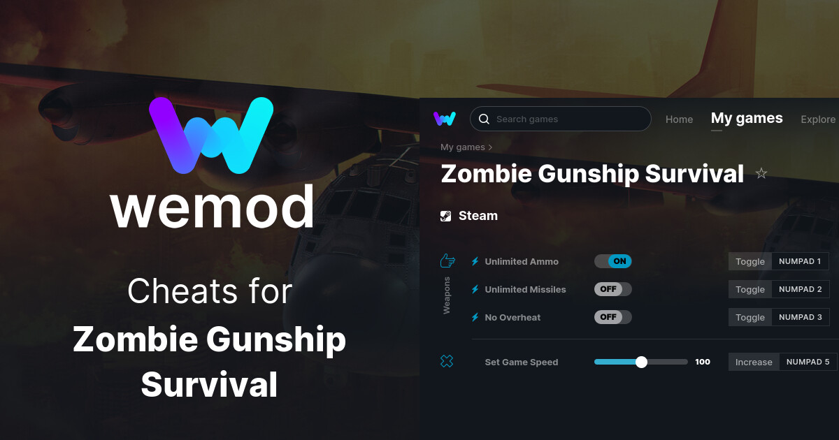 Zombie Gunship Survival Cheats & Trainers for PC WeMod