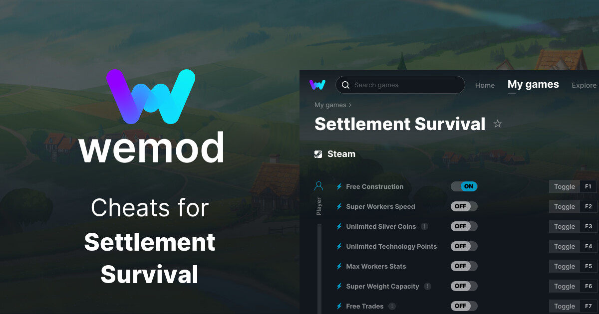 Settlement Survival Cheats & Trainers for PC WeMod