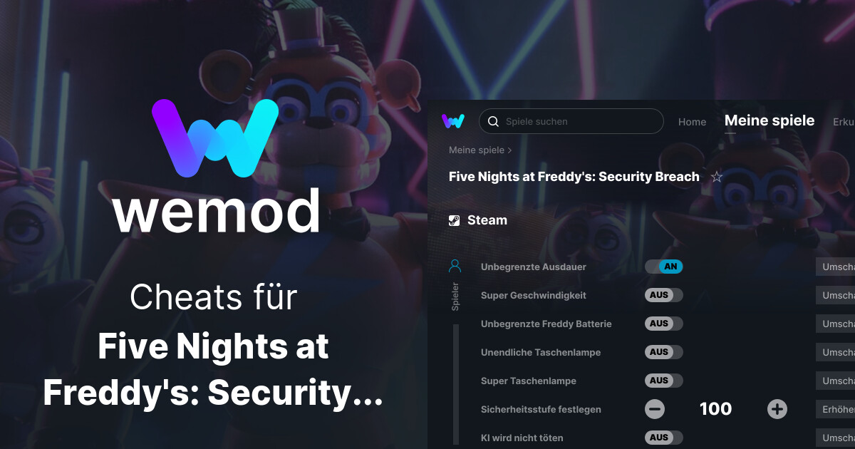 Five Nights At Freddy's: Security Breach Cheats Und Trainer Für PC - WeMod