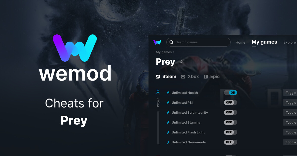 Prey Cheats and Trainers for PC WeMod