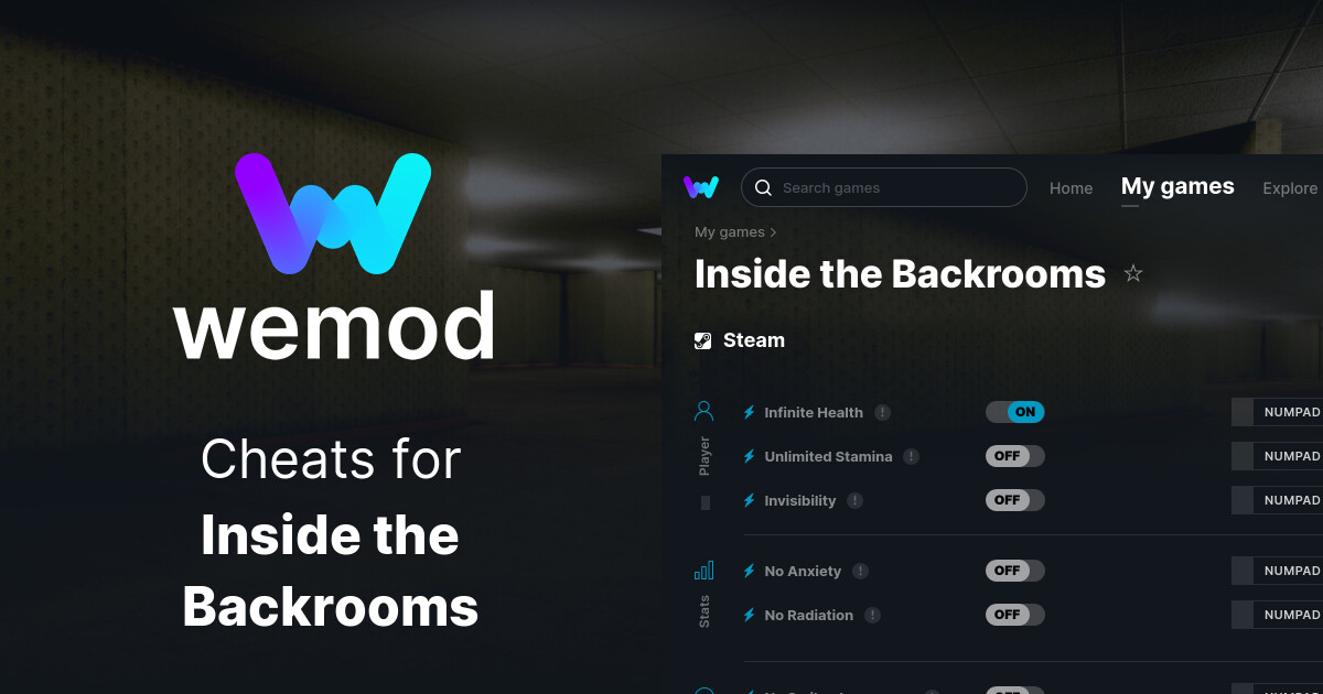 Inside the Backrooms Cheats & Trainers for PC WeMod