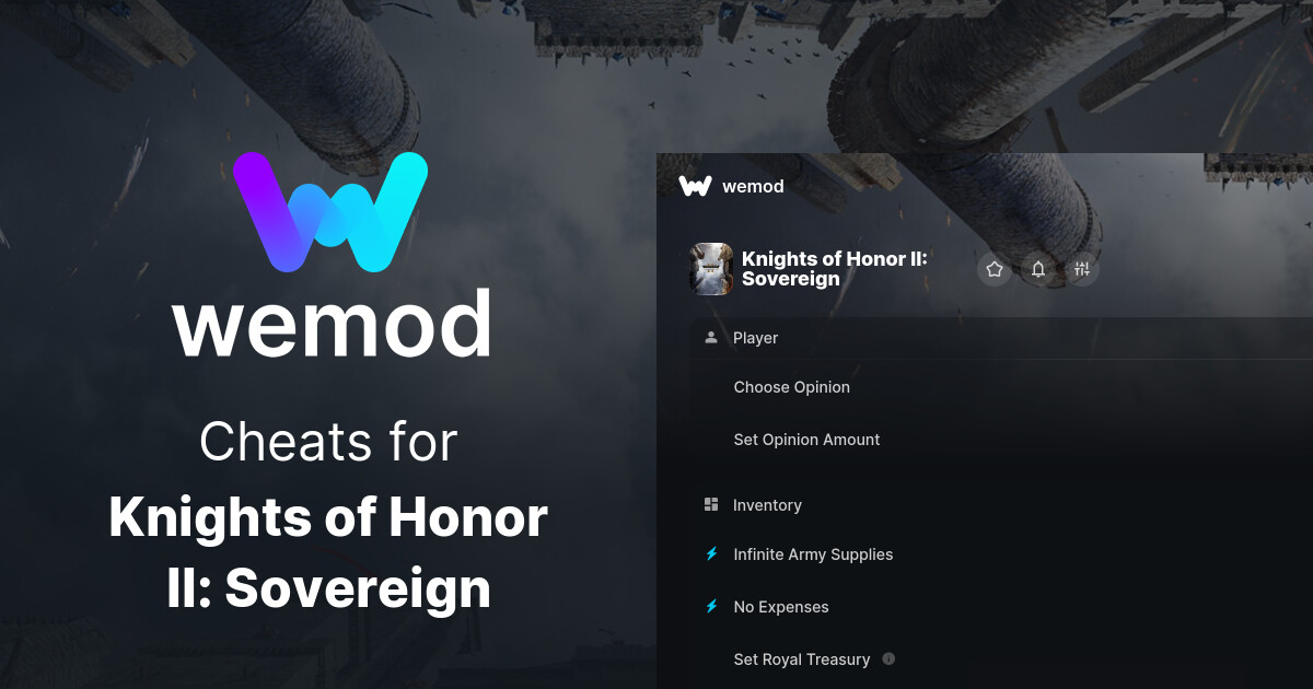 Knights of Honor II Sovereign Cheats & Trainers for PC WeMod