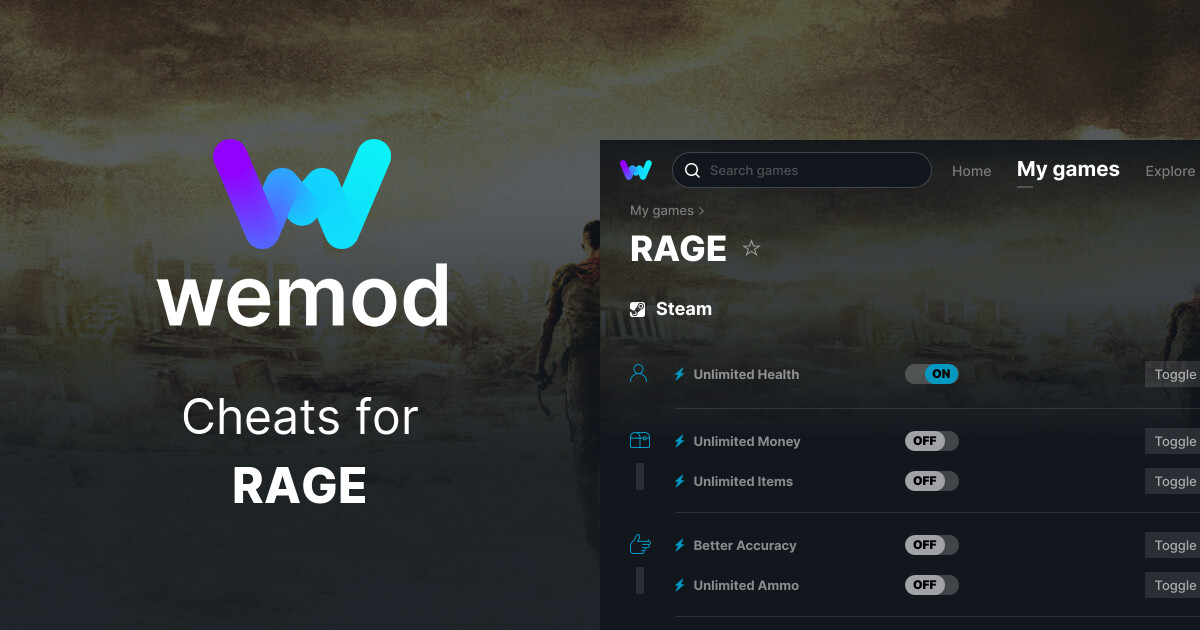 RAGE Cheats Trainers For PC WeMod