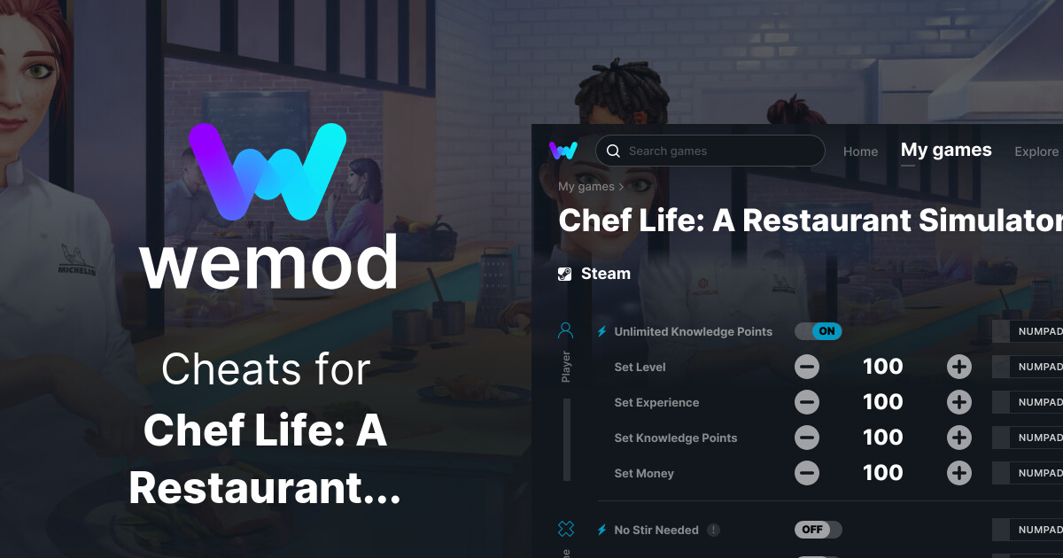 Chef Life A Restaurant Simulator Cheats & Trainers for PC WeMod