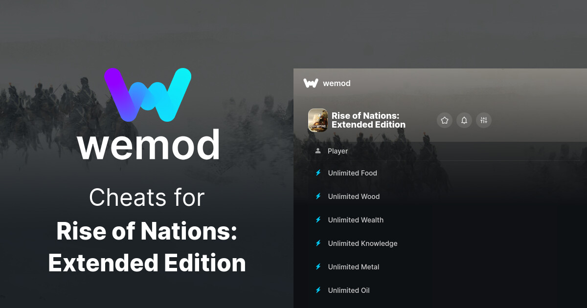 Rise of Nations Extended Edition Cheats & Trainers for PC WeMod