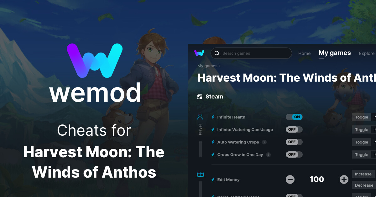 Harvest Moon: The Winds of Anthos Cheats & Trainers for PC | WeMod