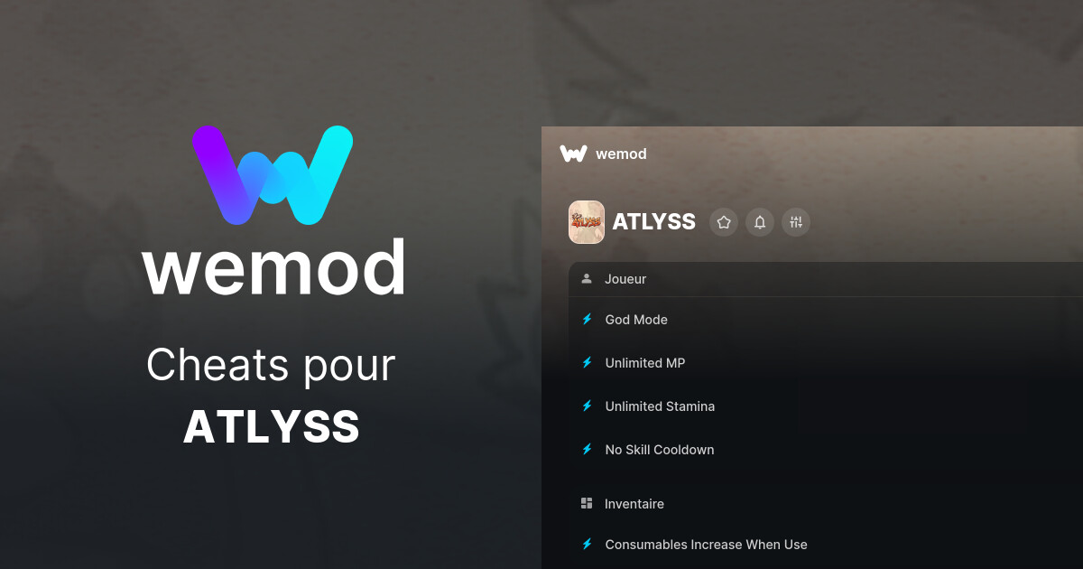 Cheats et trainers pour ATLYSS sur PC | WeMod