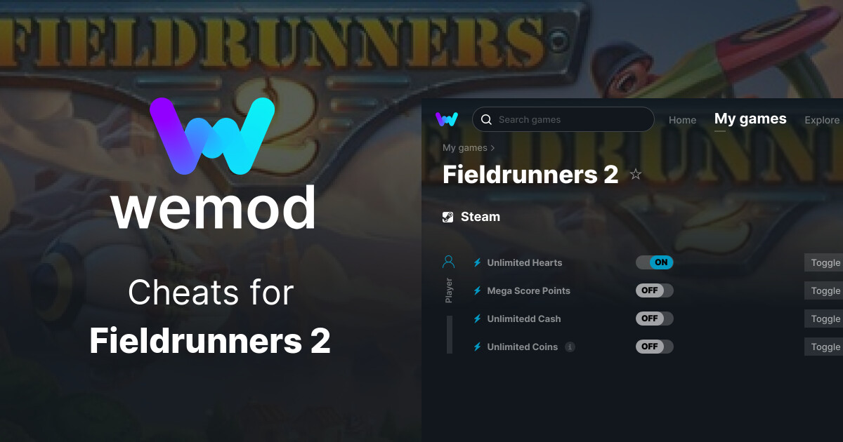 Fieldrunners 2 Cheats & Trainers for PC WeMod