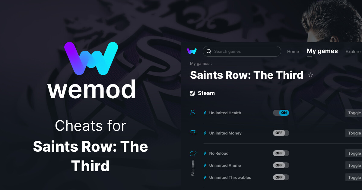 Saints Row The Third Cheats Trainers for PC WeMod