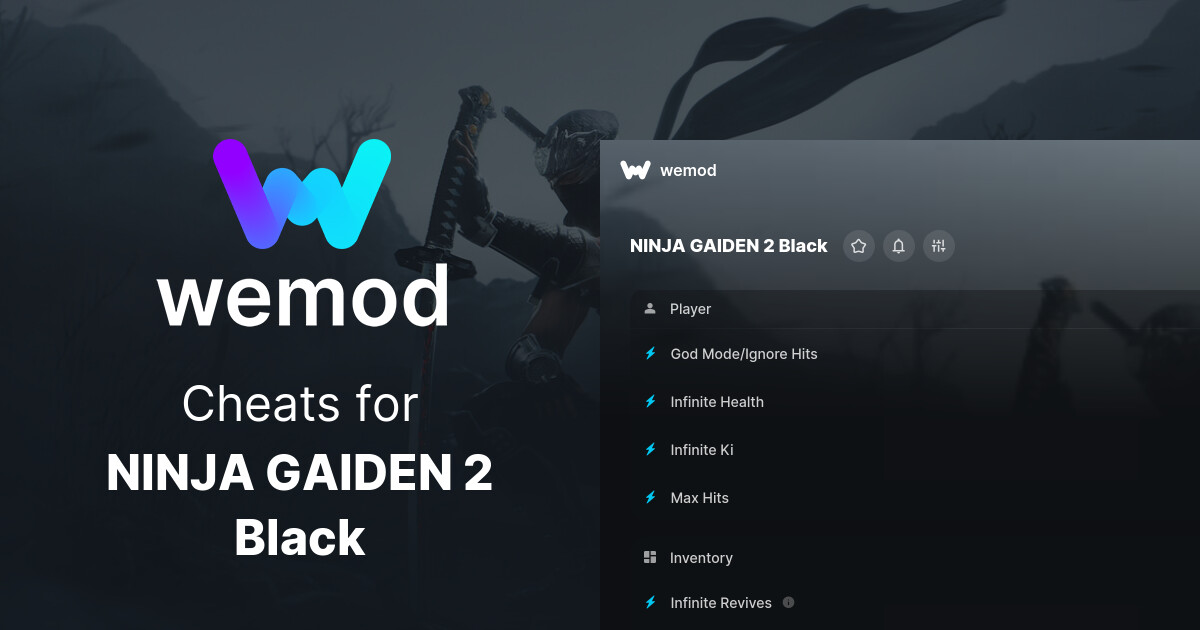 NINJA GAIDEN 2 Black Cheats & Trainers for PC WeMod