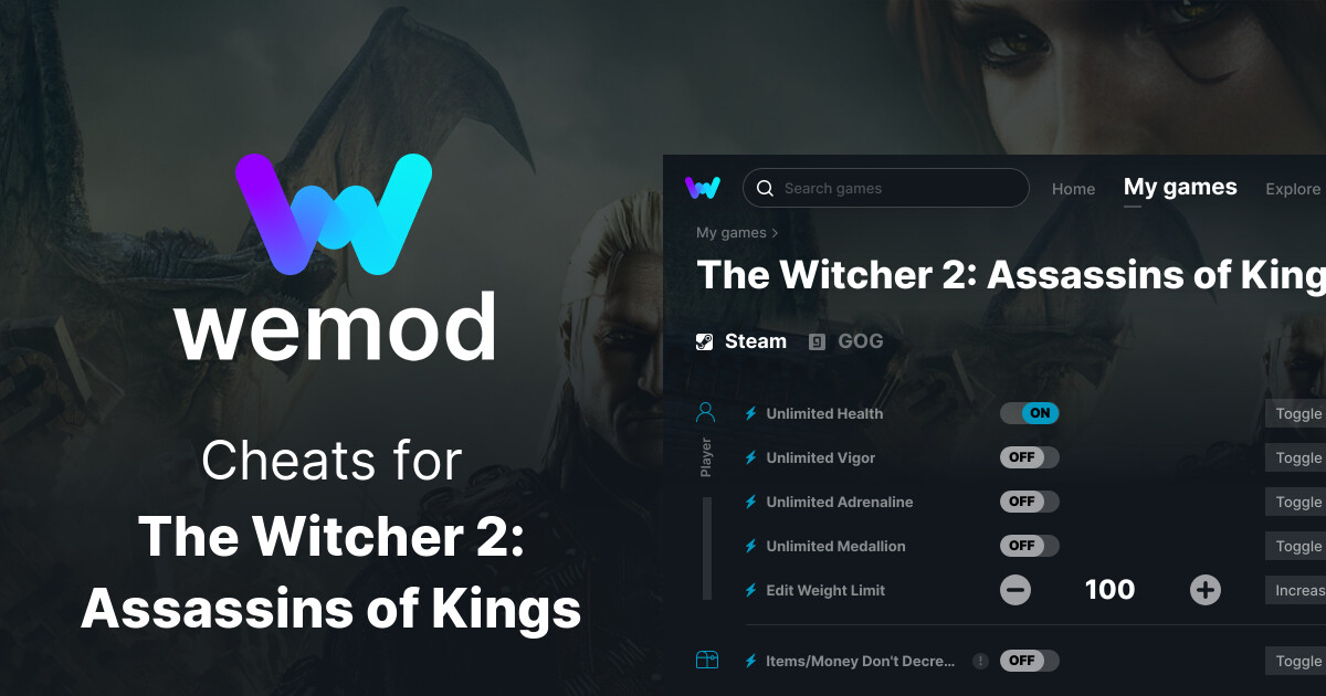 Cheats e Trainers para The Witcher 2: Assassins of Kings no PC - WeMod