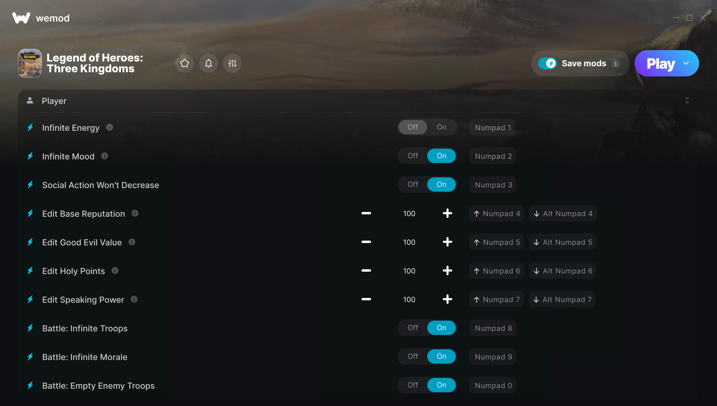 Legend of Heroes: Three Kingdoms cheats screenshot