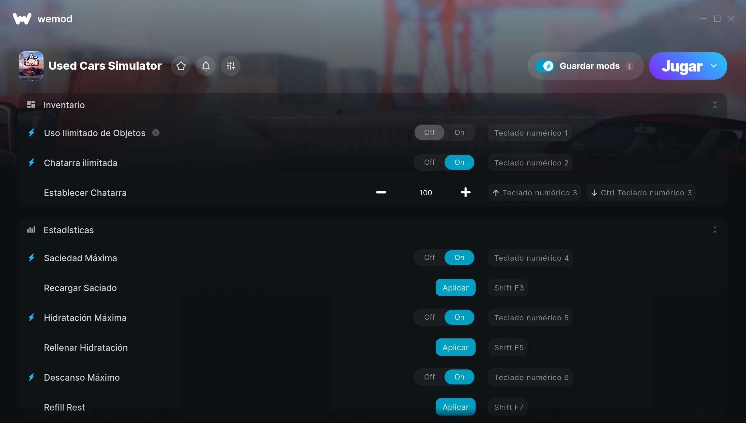 Captura de pantalla de las trampas de Used Cars Simulator