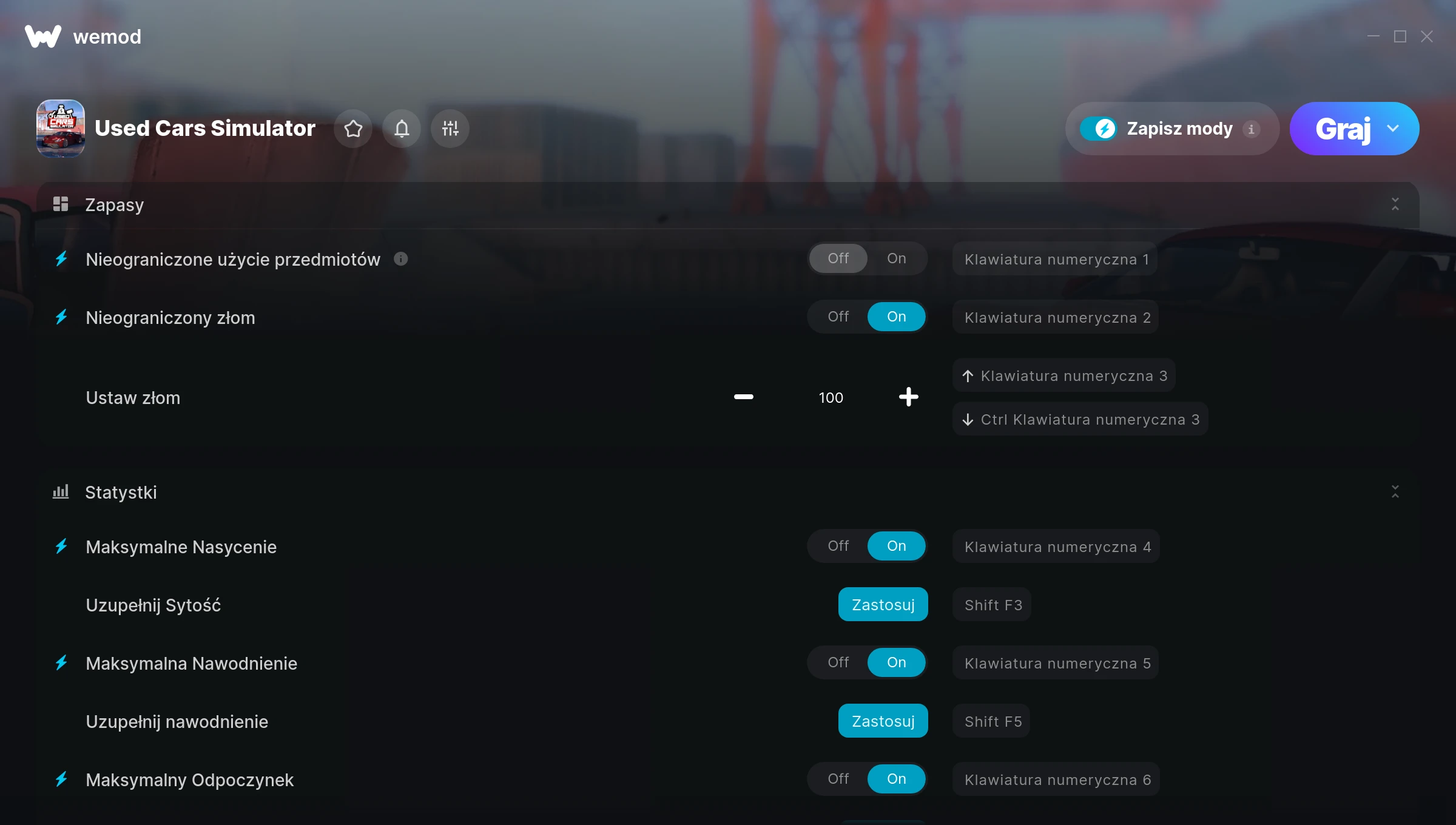 Cheaty do Used Cars Simulator – zrzut ekranu