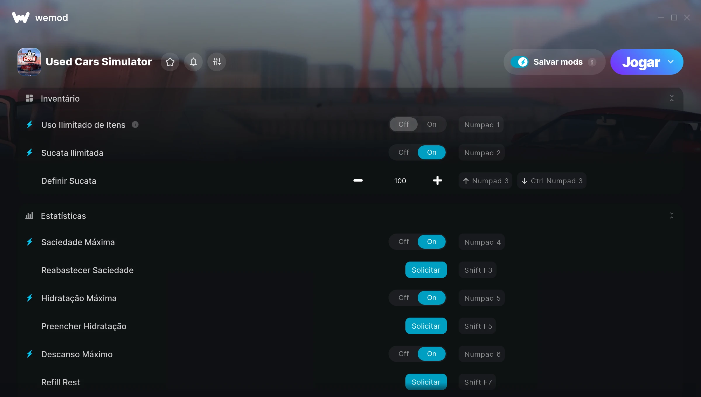 Captura de tela de trapaças de Used Cars Simulator