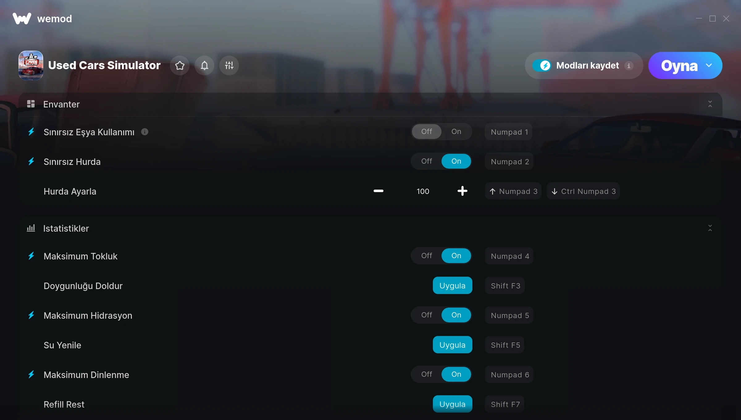 Used Cars Simulator hilelerinin ekran görüntüsü