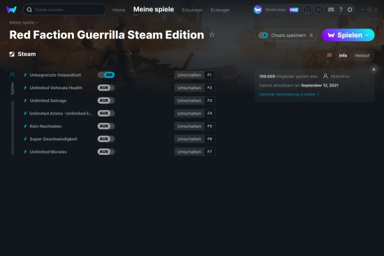 Red Faction Guerrilla Steam Edition Cheats Screenshot