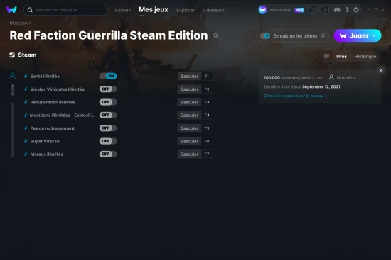 Capture d'écran de triches de Red Faction Guerrilla Steam Edition