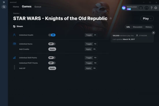 STAR WARS - Knights of the Old Republic cheats screenshot