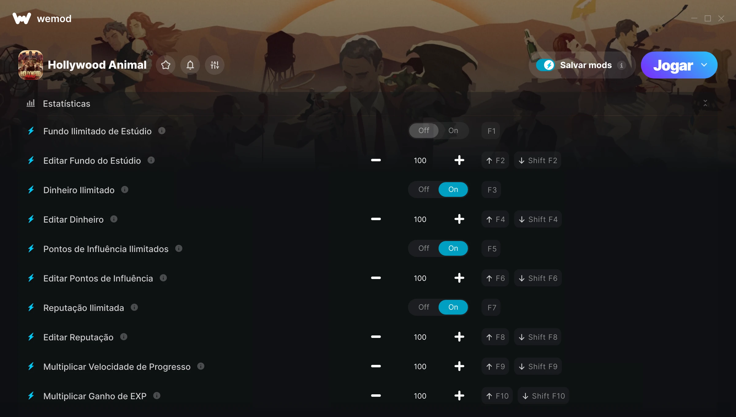 Captura de tela de trapaças de Hollywood Animal