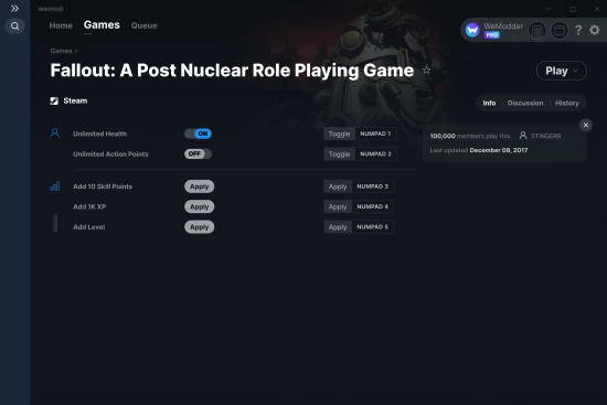 Fallout: A Post Nuclear Role Playing Game cheats screenshot