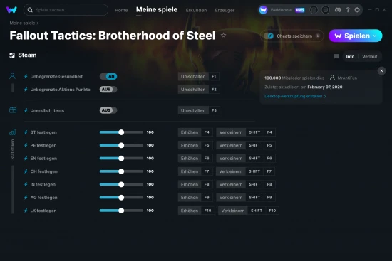 Fallout Tactics: Brotherhood of Steel Cheats Screenshot