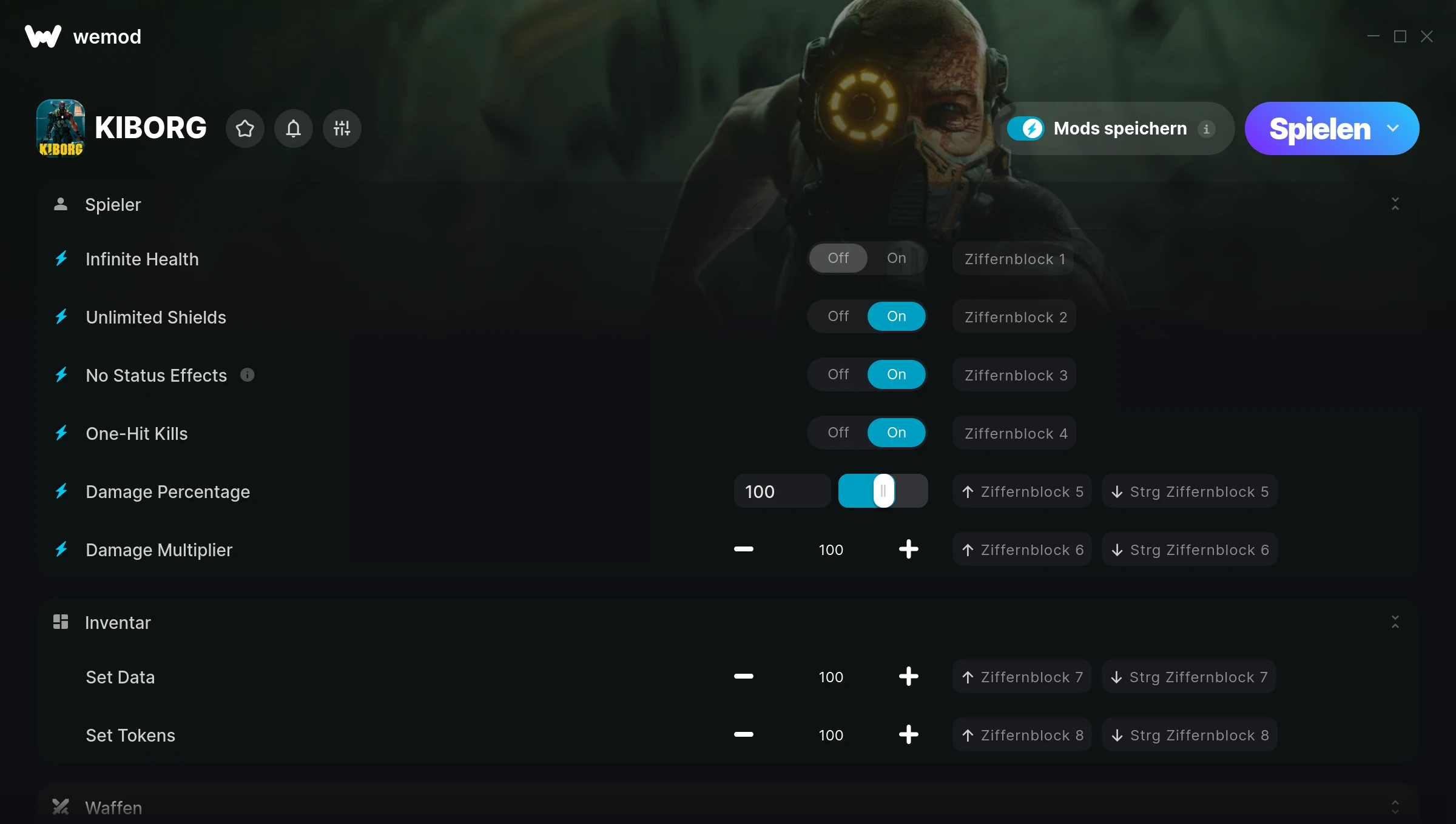 KIBORG Cheats Screenshot