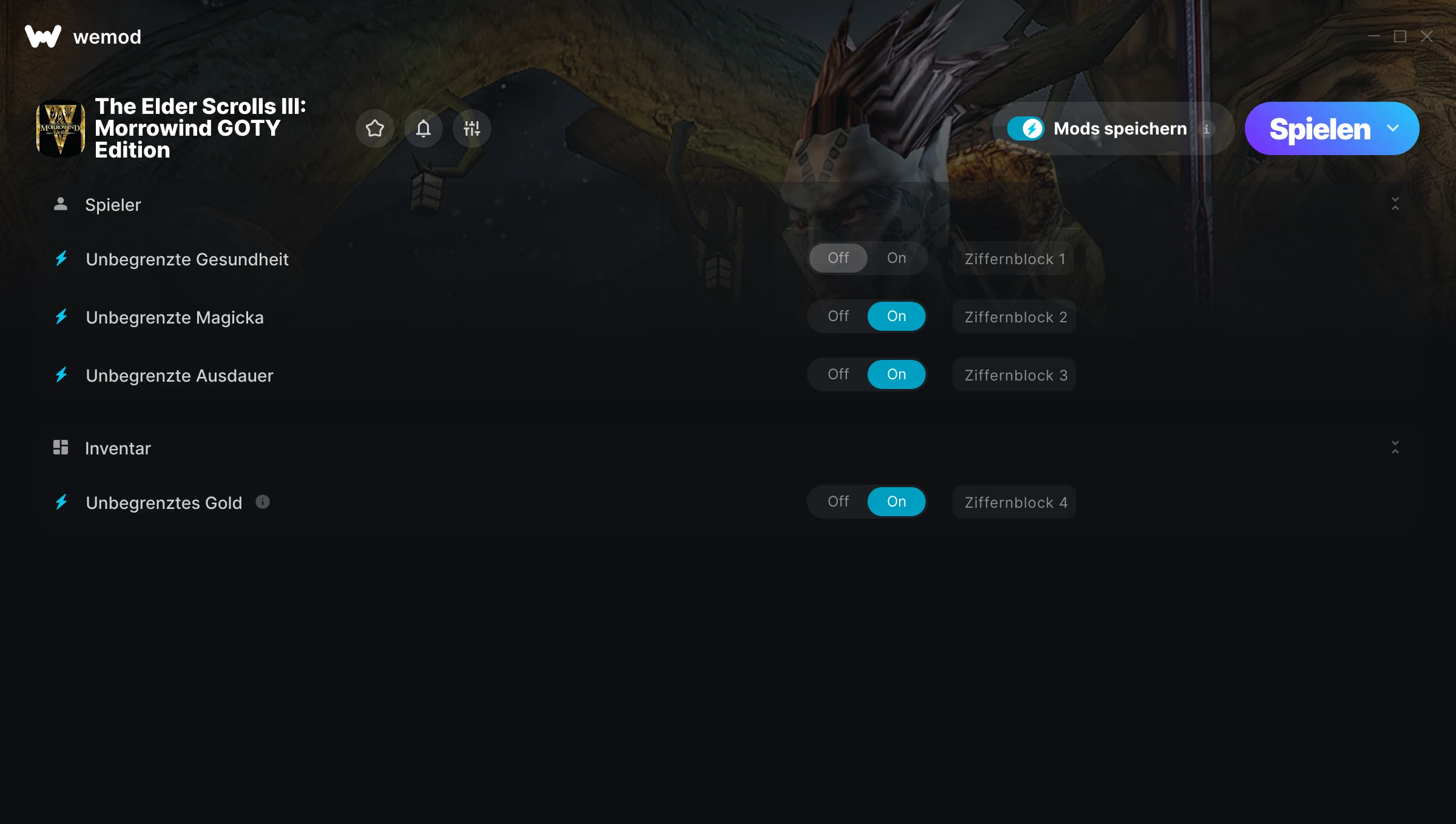 The Elder Scrolls III: Morrowind GOTY Edition Cheats Screenshot