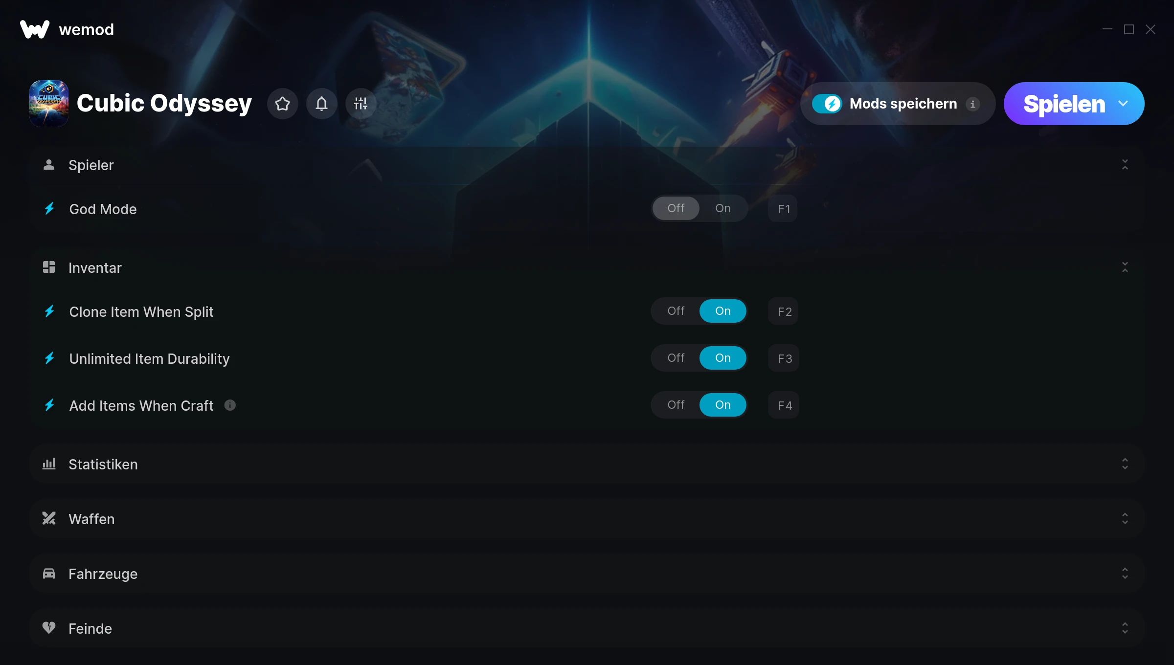 Cubic Odyssey Cheats Screenshot