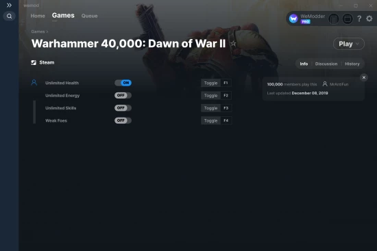Warhammer 40,000: Dawn of War II cheats screenshot
